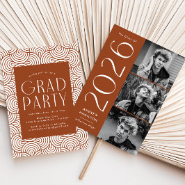 Moderne Rust 3 Foto Graduation Party 2025 Einladung