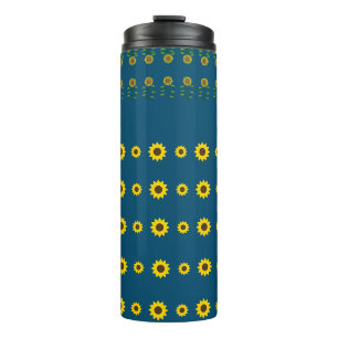 Moderne, rustikal-schicke Sonnenblumenmuster Thermosbecher