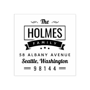 Moderne rustikale Abzeichen Rücksendeadresse Brief Gummistempel