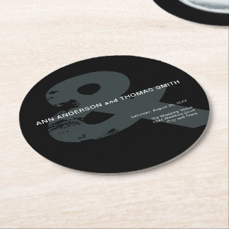 Moderne rustikale Ampere und Hochzeitspapier-Unter Runder Pappuntersetzer