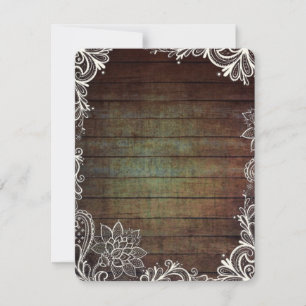 moderne rustikale Barnwood-Spitze-Landhochzeit Einladung