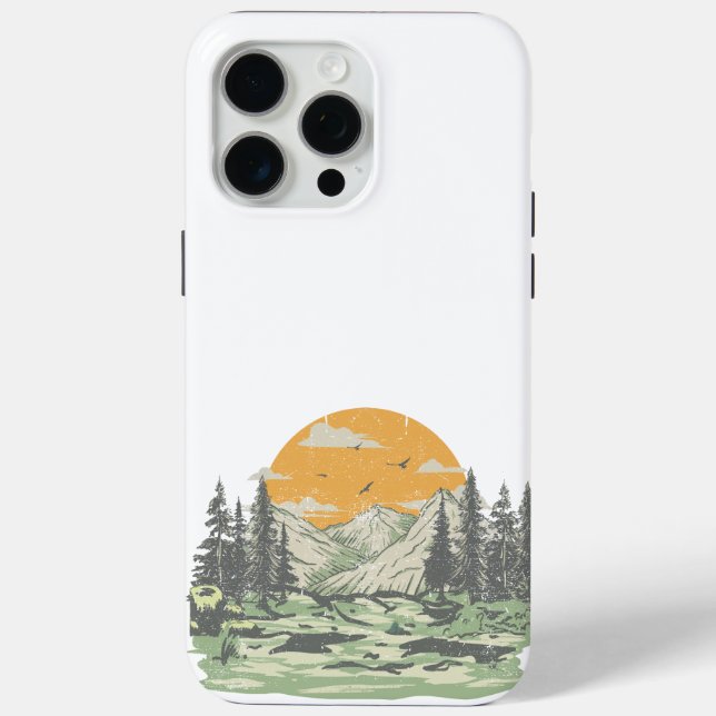 Moderne rustikale Bergwälder Case-Mate iPhone Hülle (Rückseite)