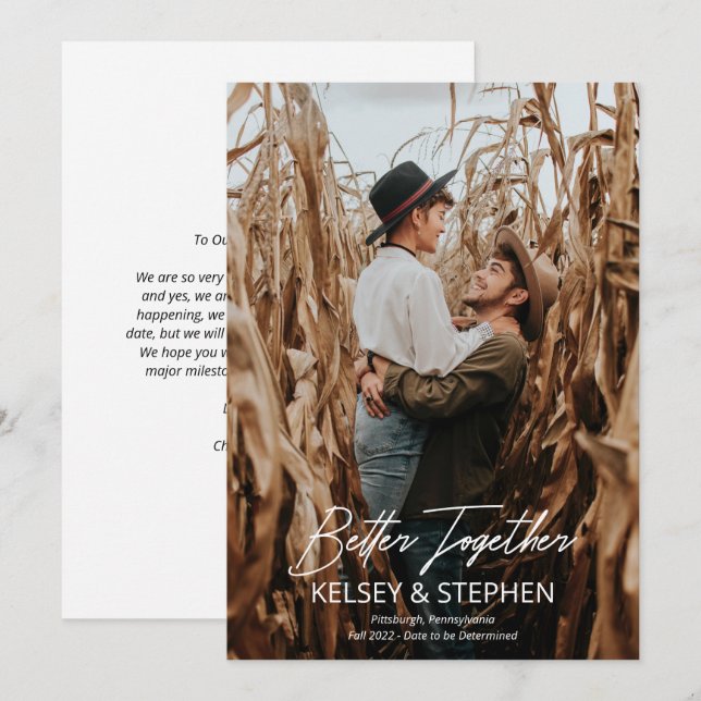 Moderne Rustikale bessere Zusammenführung Foto Ver Ankündigung (Vorne/Hinten)