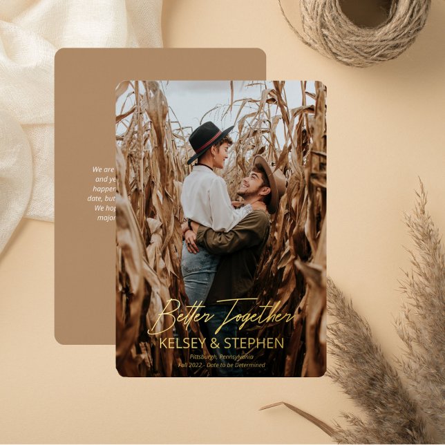 Moderne Rustikale bessere Zusammenführung Foto Ver Folieneinladung (Von Creator hochgeladen)