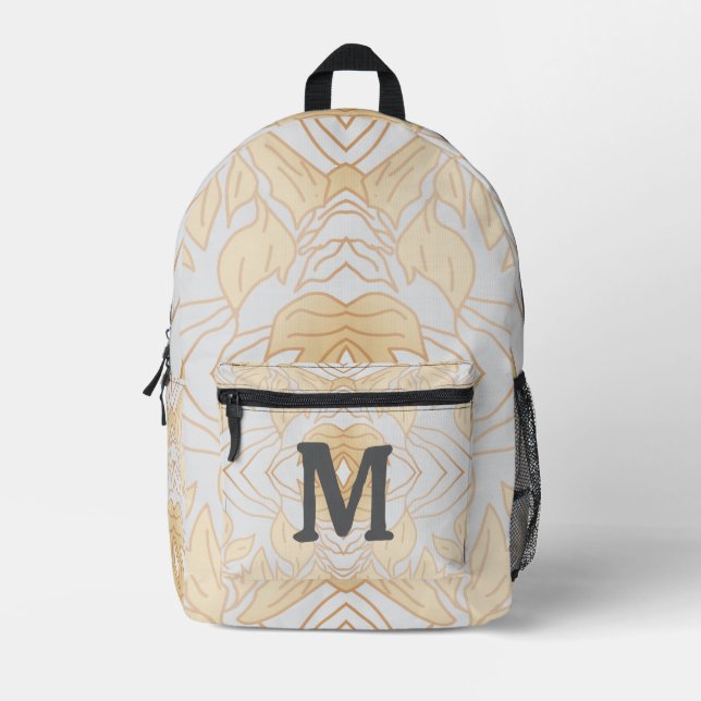 Moderne rustikale Blätter 8 Bedruckter Rucksack (Vorderseite)