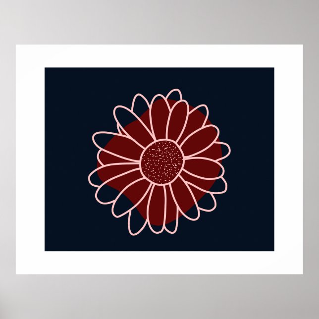 Moderne rustikale Blume der modernen Rose Poster (Vorne)