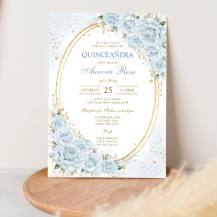 Moderne rustikale Blumen-Quinceanera-Einladung Einladung