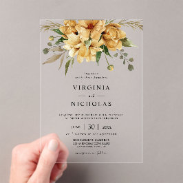 Moderne Rustikale Boho-Blumenhochzeit Acryleinladungen