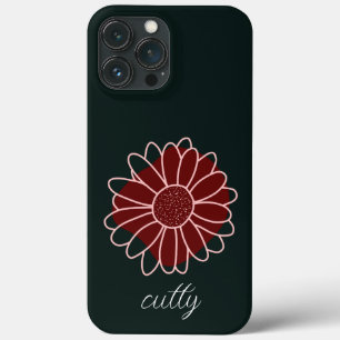 Moderne rustikale dunkelgrüne Sonnenblume Case-Mate iPhone Hülle