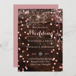 Moderne rustikale Dusty Rose Pink Confetti Wedding