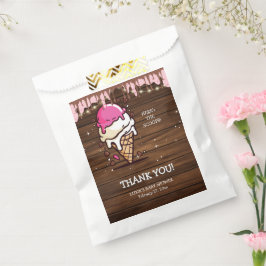 Moderne Rustikale Eiscreme Scoop Zeichnend Kinderd Geschenktütchen