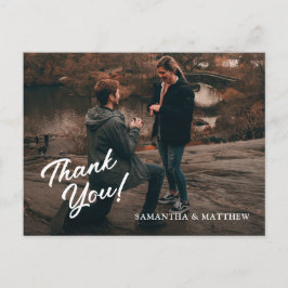 Moderne Rustikale Engagement Party Vielen Dank Postkarte
