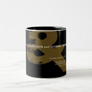 Moderne Rustikale Et-Zeichen Hochzeits-Tasse Zweifarbige Tasse