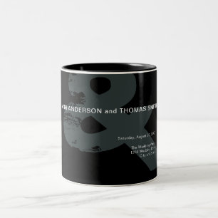 Moderne Rustikale Et-Zeichen Hochzeits-Tasse Zweifarbige Tasse