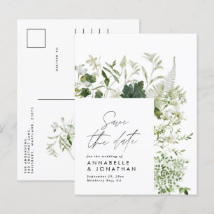 Moderne rustikale Eukalyptus botanisch elegante gr Ankündigungspostkarte