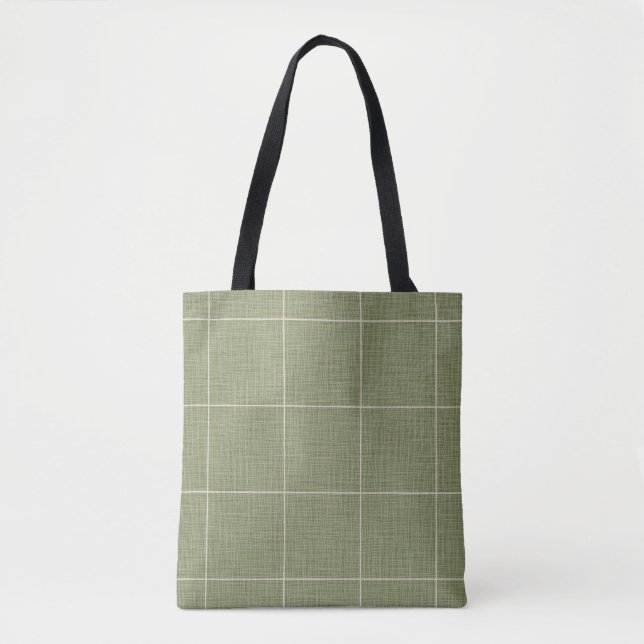 Moderne rustikale Fensterscheibe Kariert Linen grü (Vorderseite)