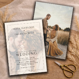 Moderne Rustikale Foto-Overlay-Hochzeit Einladung