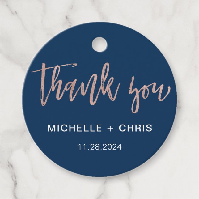 Moderne rustikale Gastgeschenk Hochzeit Geschenkanhänger (Vorderseite)