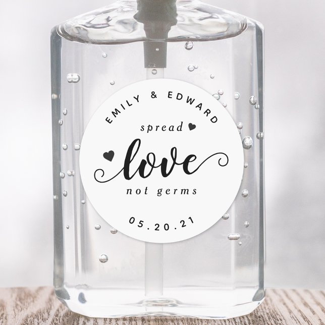 Moderne Rustikale Gastgeschenk Hochzeit Hand Sanit Runder Aufkleber (Von Creator hochgeladen)