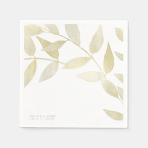 Moderne Rustikale Goldene Goldene Blätter Botanisc Serviette