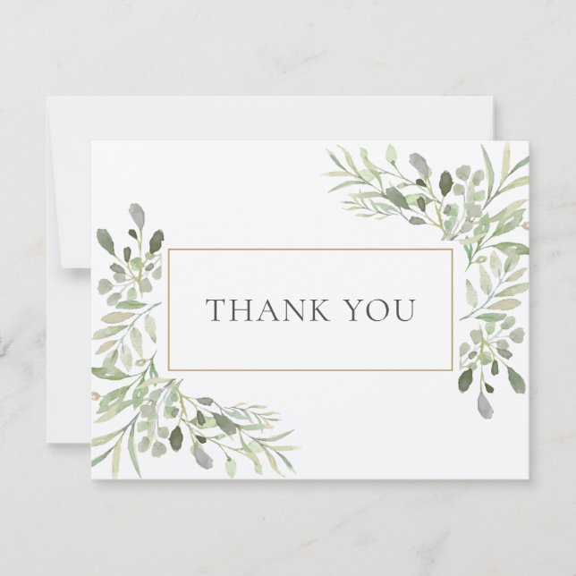 Moderne Rustikale Grünanlage Business Danke Karte (Vorderseite)