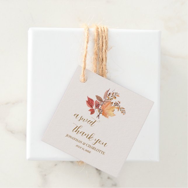 Moderne Rustikale Herbst Boho Blumenhochzeit Geschenkanhänger (Beispiel)