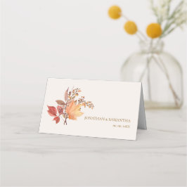 Moderne Rustikale Herbst Boho Blumenhochzeit Platzkarte