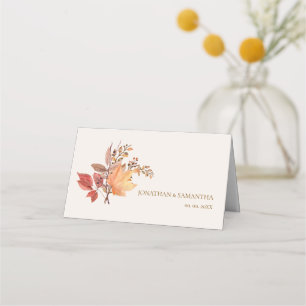Moderne Rustikale Herbst Boho Blumenhochzeit Platzkarte