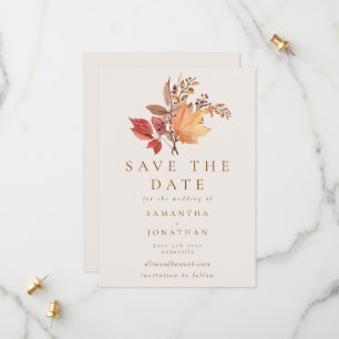 Moderne Rustikale Herbst-Boho-Blumenhochzeit Save The Date