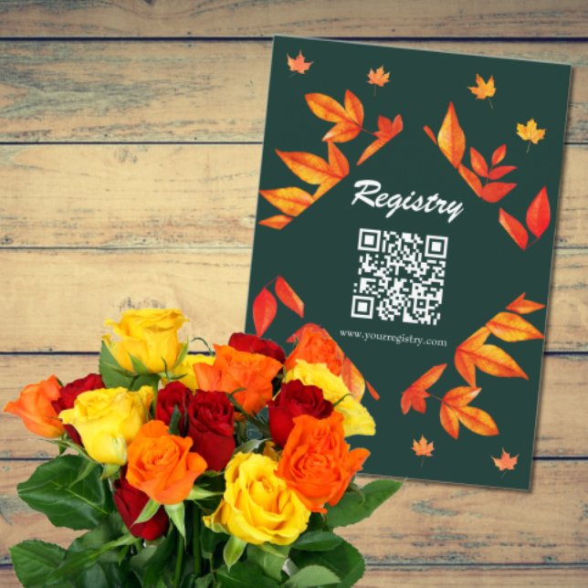 Moderne Rustikale Herbstausführung führt Brautpart Begleitkarte (Von Creator hochgeladen)