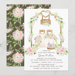 Moderne rustikale Hochzeit im Freien Einladung