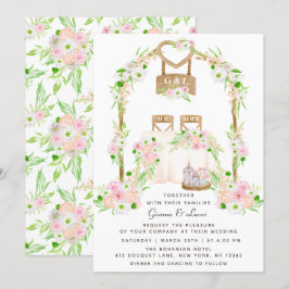 Moderne rustikale Hochzeit im Freien Einladung