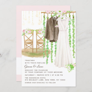 Moderne rustikale Hochzeit im Freien Einladung