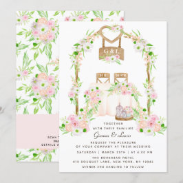 Moderne rustikale Hochzeit im Freien Einladung