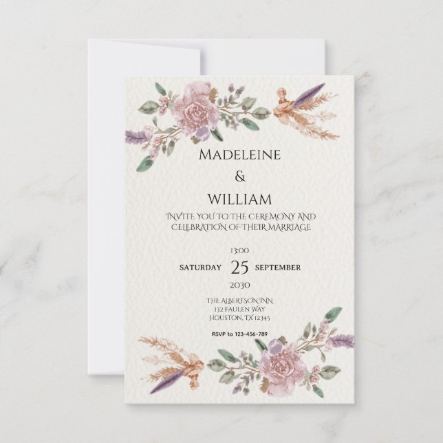 Moderne Rustikale Hochzeit RSVP Karte (Vorderseite)