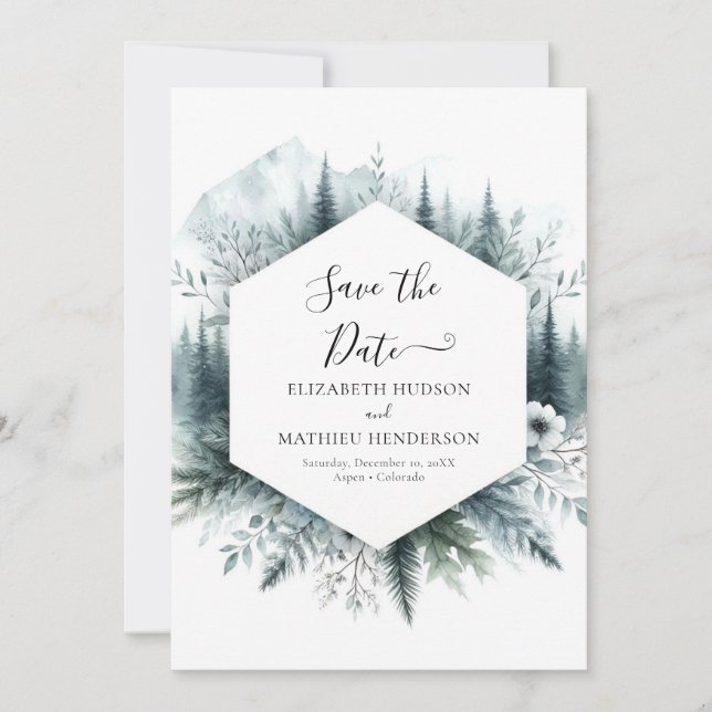 Moderne Rustikale Hochzeit Save The Date (Vorderseite)