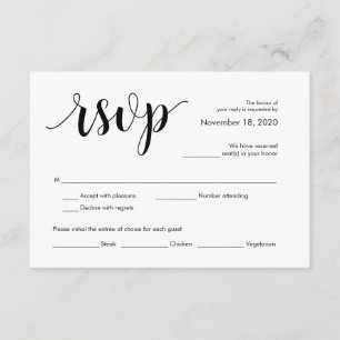 Moderne Rustikale Hochzeitskarte RSVP Begleitkarte