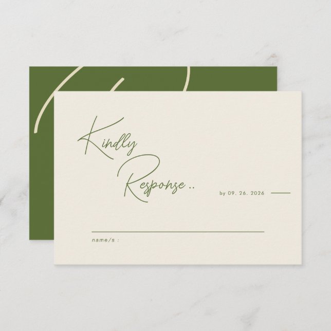 Moderne rustikale Hochzeitskarte RSVP Karte (Vorne/Hinten)