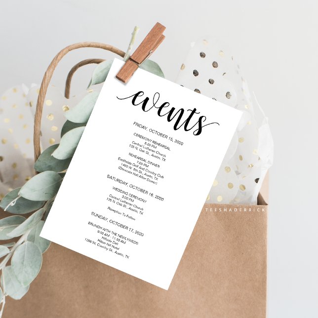 Moderne rustikale Hochzeitskarte und Begrüßungskar Programm (Day of Wedding Itineraries Card, Events and Welcome Notes for your outstation guests in rustic theme)