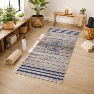 Moderne rustikale Holzanker-Personalisierte Famili Yogamatte
