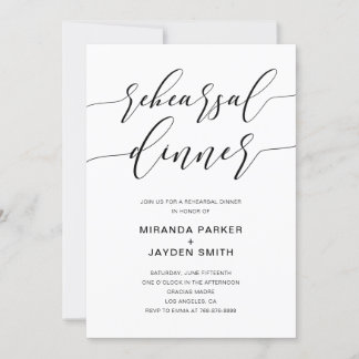 Moderne rustikale Kalligrafie Probe Dinner einlade Einladung