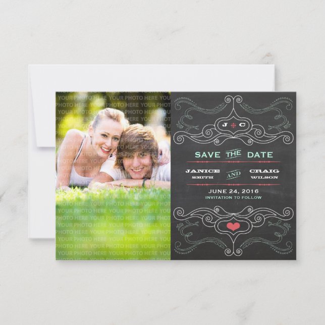 Moderne rustikale Karton-Typografie Save the Date (Vorderseite)