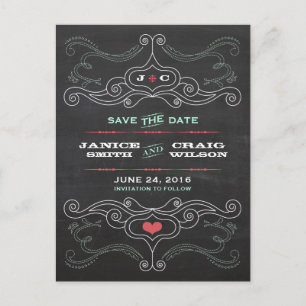 Moderne rustikale Karton-Typografie Save the Date Ankündigungspostkarte