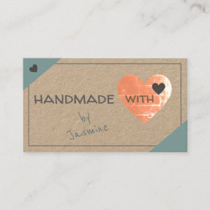 Moderne, rustikale Kraft Papier Hübsch Design Hand Visitenkarte