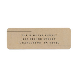 Moderne rustikale Kraft-Rücksendeadresse