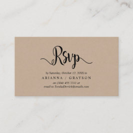 Moderne rustikale Kraft, schwarzer Schriftart, UAW Begleitkarte