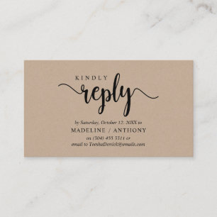 Moderne rustikale Kraft, schwarzer Schriftart, UAW Begleitkarte