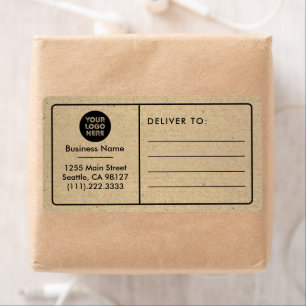 Moderne Rustikale Kraft Small Business Logo Shippi