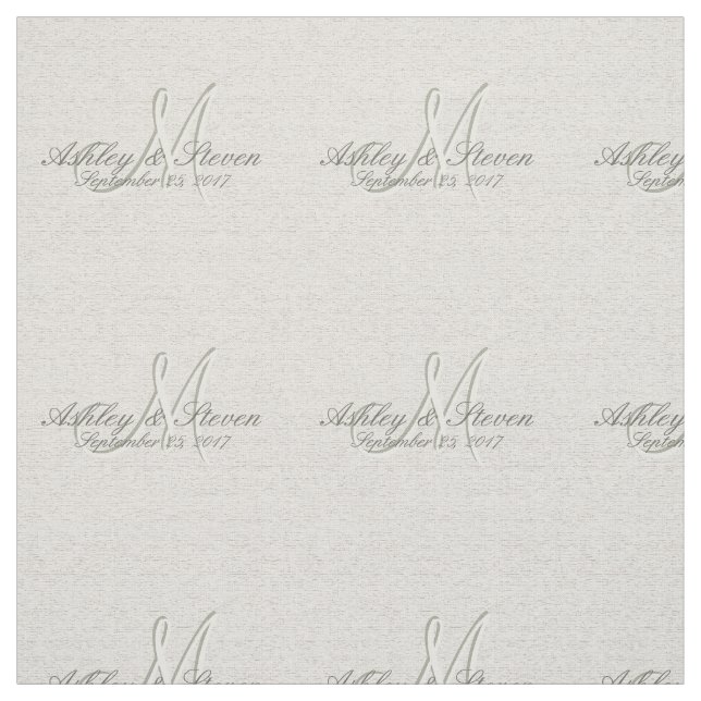 Moderne Rustikale Linen Wedding Monogram Stoff (Muster)