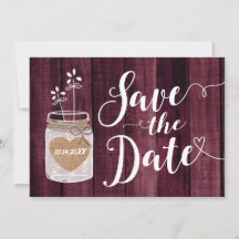 Moderne rustikale Mason Jar Wedding retten das Dat